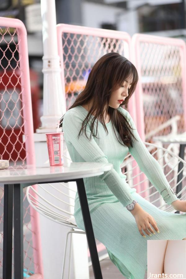 Vẻ đẹp đô thị Zhizhi Sexy Light Green Hip Váy (100p) - Ảnh 9