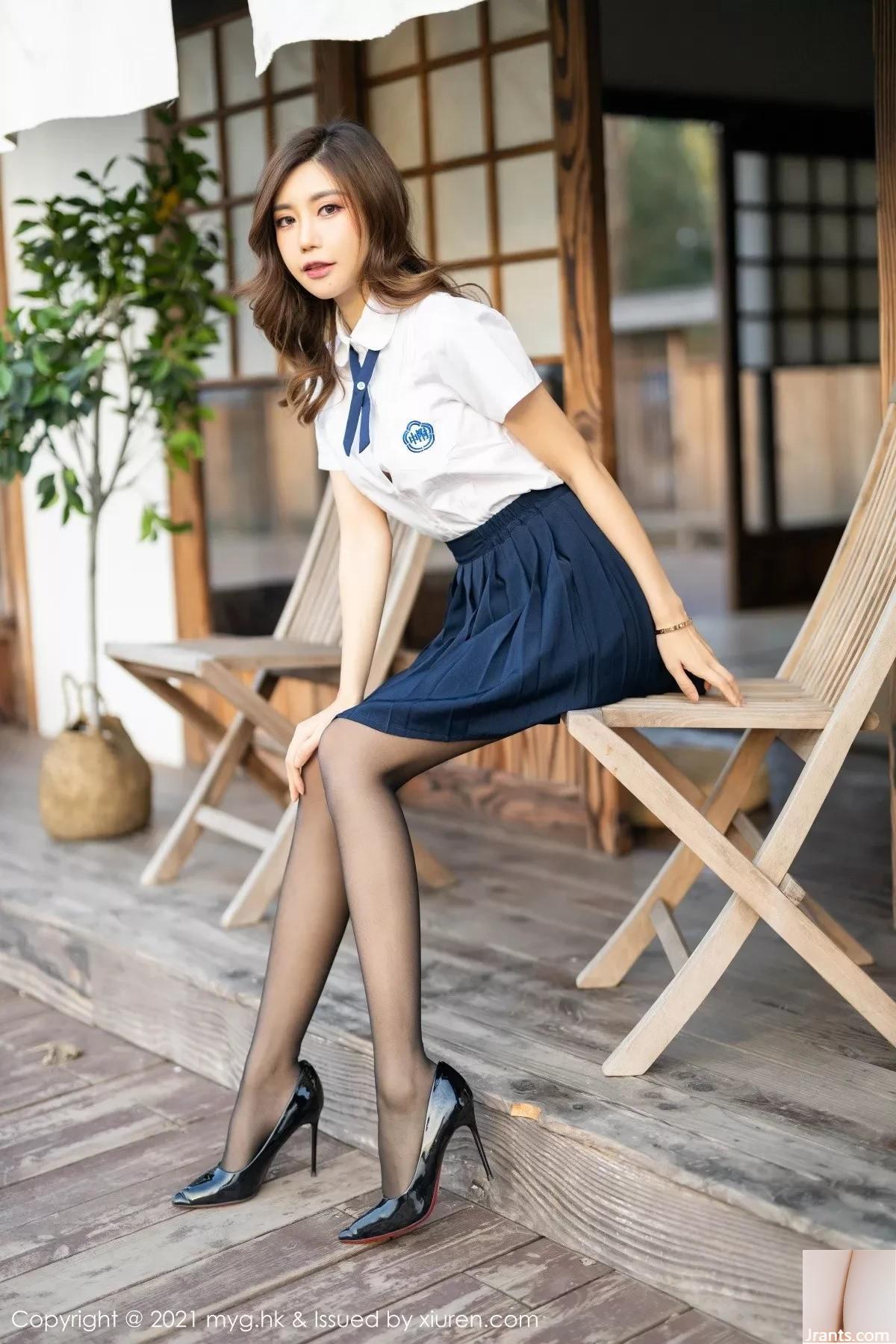 (MyGirl Beauty Hall) Vol.618 Nữ thần Carina cởi đồng phục học sinh trong phòng riêng để lộ nội y màu hồng gợi cảm, bộ ảnh duyên dáng và quyến rũ (88P) - Ảnh 14