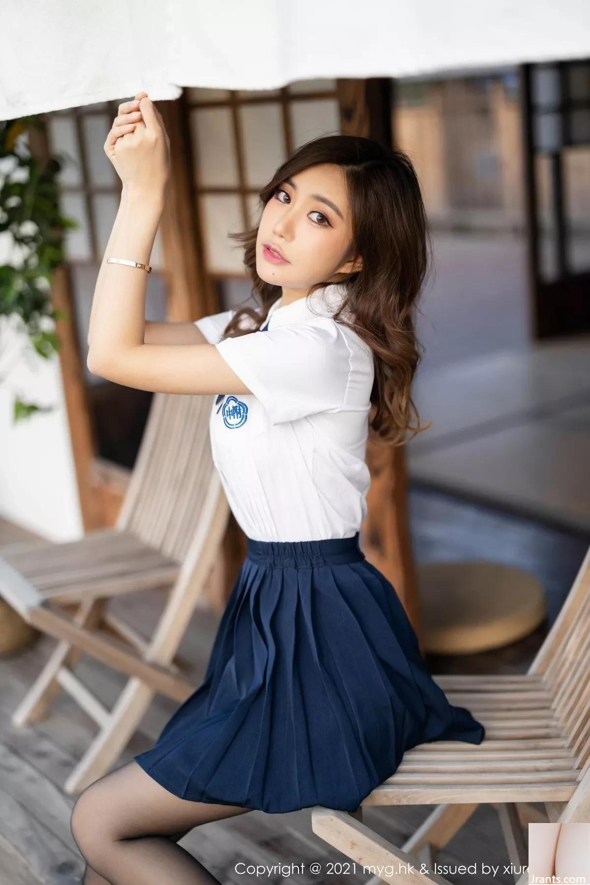 (MyGirl Beauty Hall) Vol.618 Nữ thần Carina cởi đồng phục học sinh trong phòng riêng để lộ nội y màu hồng gợi cảm, bộ ảnh duyên dáng và quyến rũ (88P) - Ảnh 15