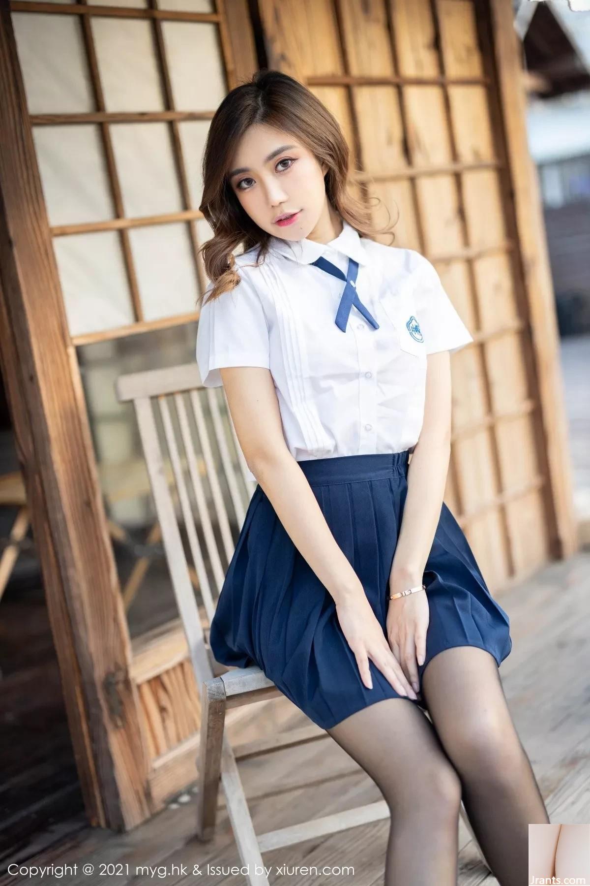 (MyGirl Beauty Hall) Vol.618 Nữ thần Carina cởi đồng phục học sinh trong phòng riêng để lộ nội y màu hồng gợi cảm, bộ ảnh duyên dáng và quyến rũ (88P) - Ảnh 26