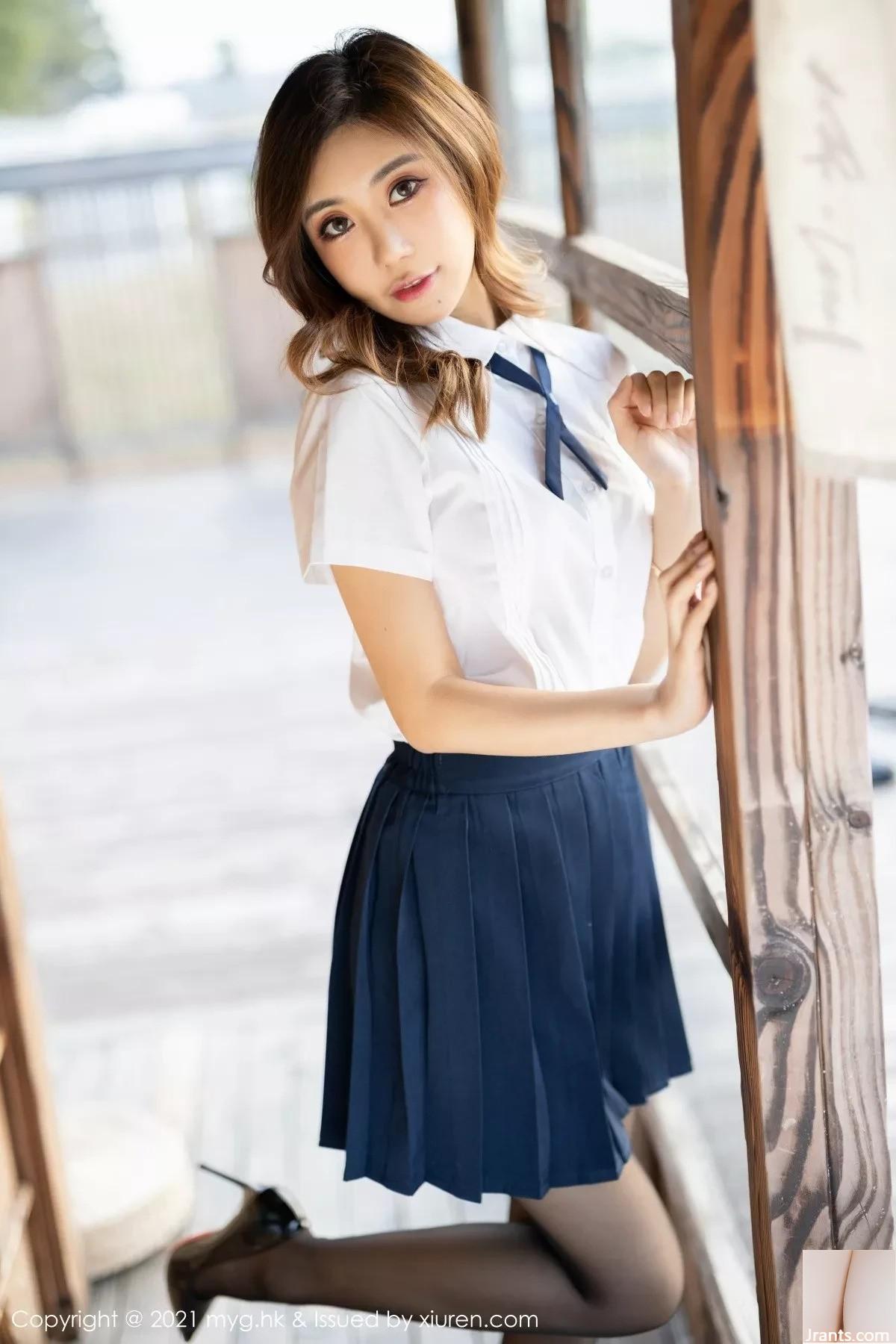 (MyGirl Beauty Hall) Vol.618 Nữ thần Carina cởi đồng phục học sinh trong phòng riêng để lộ nội y màu hồng gợi cảm, bộ ảnh duyên dáng và quyến rũ (88P) - Ảnh 30