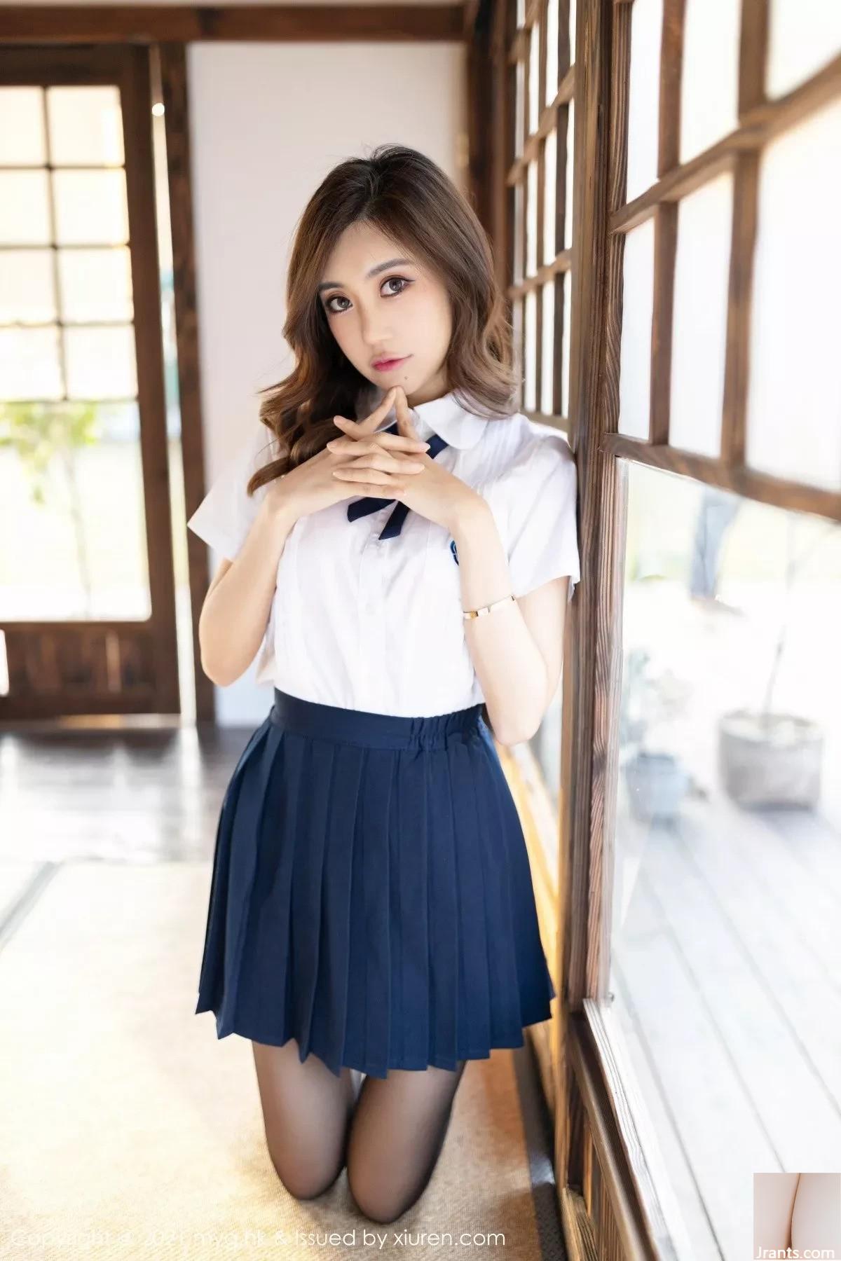 (MyGirl Beauty Hall) Vol.618 Nữ thần Carina cởi đồng phục học sinh trong phòng riêng để lộ nội y màu hồng gợi cảm, bộ ảnh duyên dáng và quyến rũ (88P) - Ảnh 4