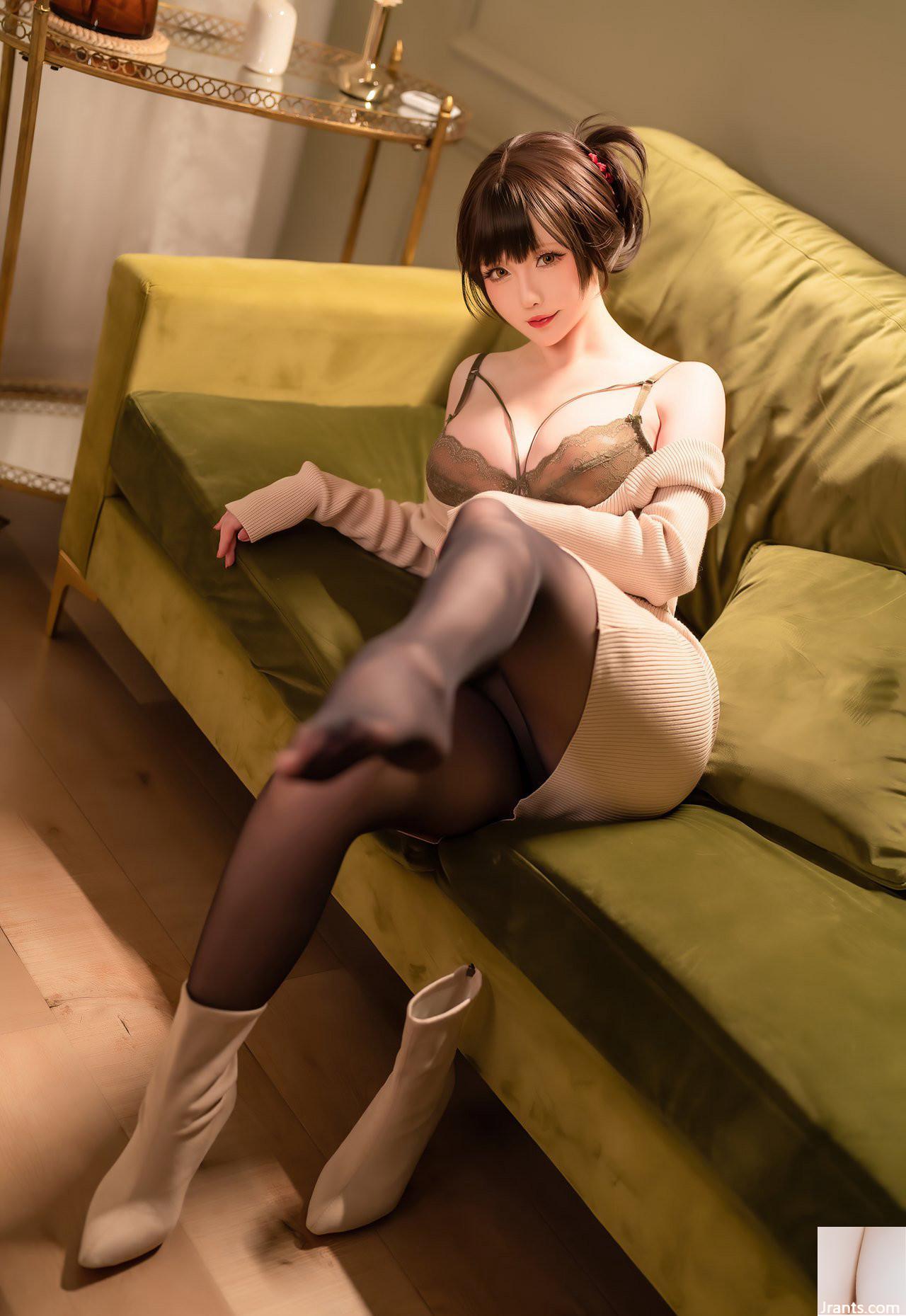 Ngôi sao Zhiqian Sexy Black Stockings và bộ ngực to lớn hấp dẫn ảnh cosplay da trắng và mềm (23p) - Ảnh 5
