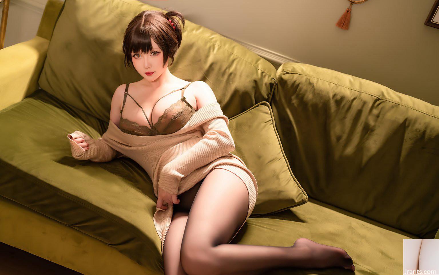 Ngôi sao Zhiqian Sexy Black Stockings và bộ ngực to lớn hấp dẫn ảnh cosplay da trắng và mềm (23p) - Ảnh 7