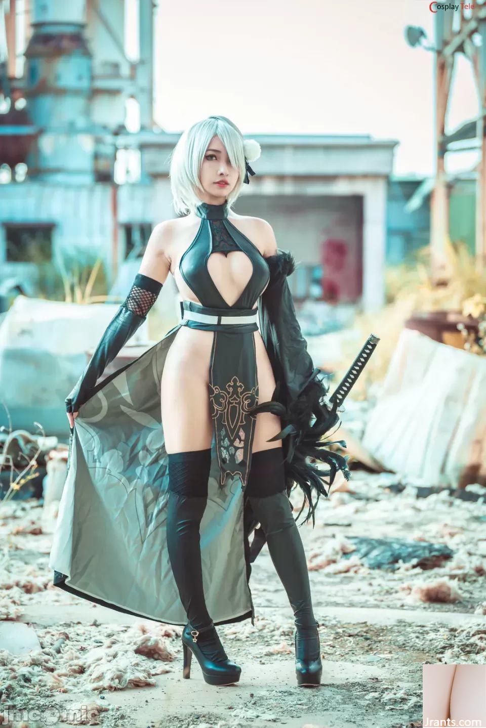 Momo Momo cosplay 2B (39P) - Ảnh 14