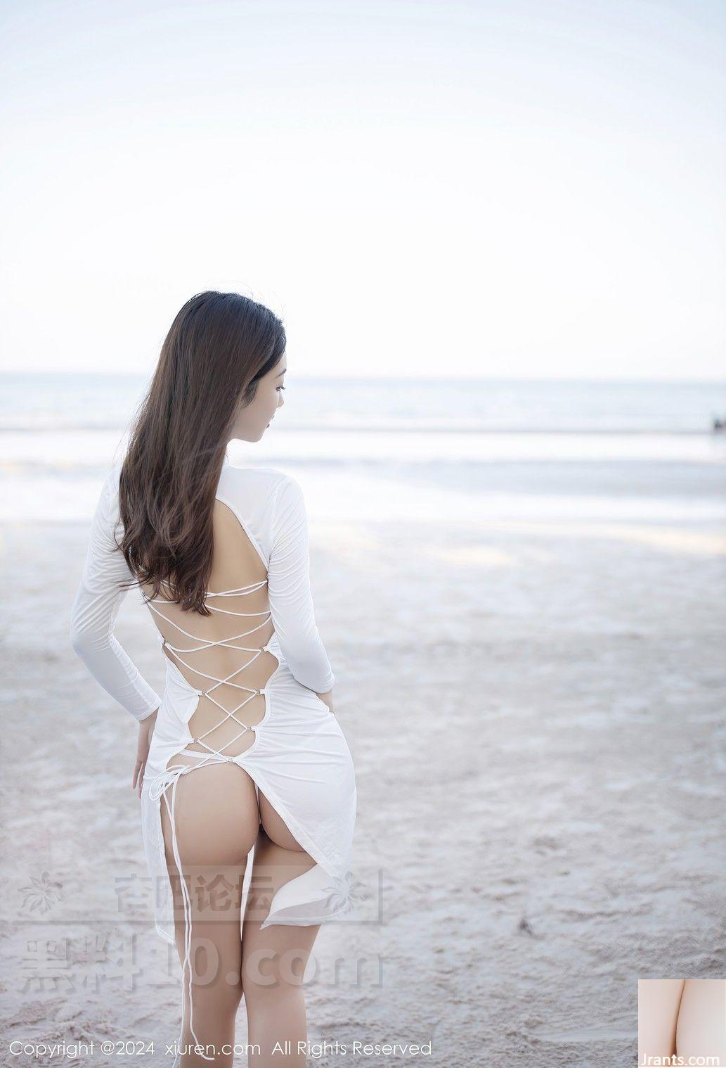 Chiếc váy cao cổ màu trắng gợi cảm và váy ngắn của Tang Anqi được chụp trên bãi biển, vóc dáng mềm mại đến Hụt hơi (14P) - Ảnh 9