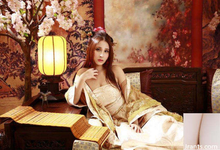 Cô gái xinh đẹp 32C Madou ~ An Mina ~ bộ đồ ngủ chữ V khoét sâu gợi cảm hơi lộ ngực (21P) - Ảnh 3