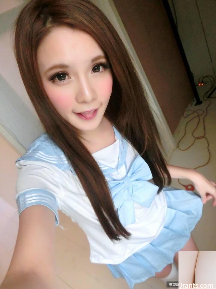 Cô gái xinh đẹp 32D với bộ ngực tròn ~ Rimmy (Xu Ruiyu) ~ Bộ đồ ngủ ren tình yêu rỗng và siêu nóng (55P) - Ảnh 34