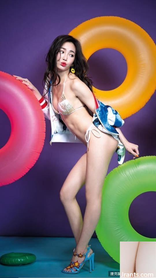 Hot girl chân dài Shu Zichen với hình chữ V khoét sâu kéo dài đến rốn đứng lộn ngược trên lưng ngựa trên bãi biển (48P) - Ảnh 12