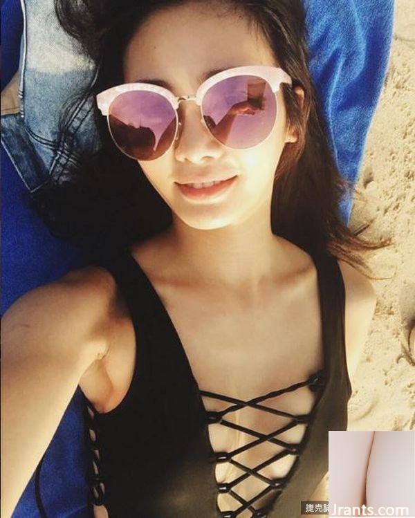 Hot girl chân dài Shu Zichen với hình chữ V khoét sâu kéo dài đến rốn đứng lộn ngược trên lưng ngựa trên bãi biển (48P) - Ảnh 2