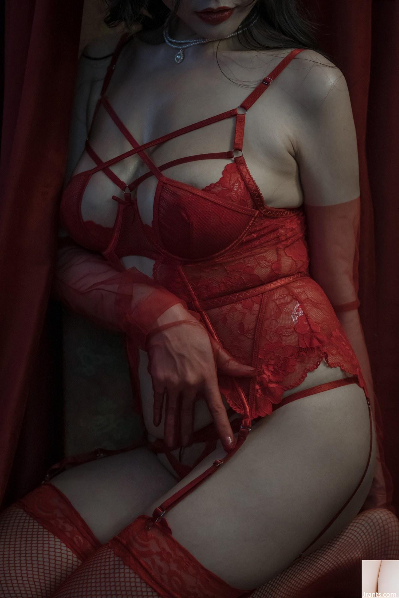 Ảnh cận cảnh “Red Garter Stockings” của Qiu và Corgi về đôi chân dài trắng như tuyết (40P) - Ảnh 40