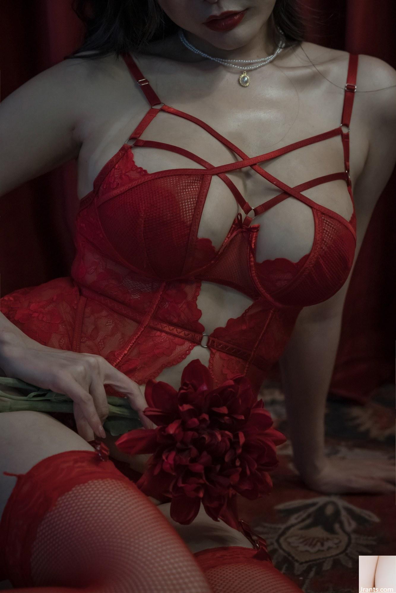 Ảnh cận cảnh “Red Garter Stockings” của Qiu và Corgi về đôi chân dài trắng như tuyết (40P) - Ảnh 5