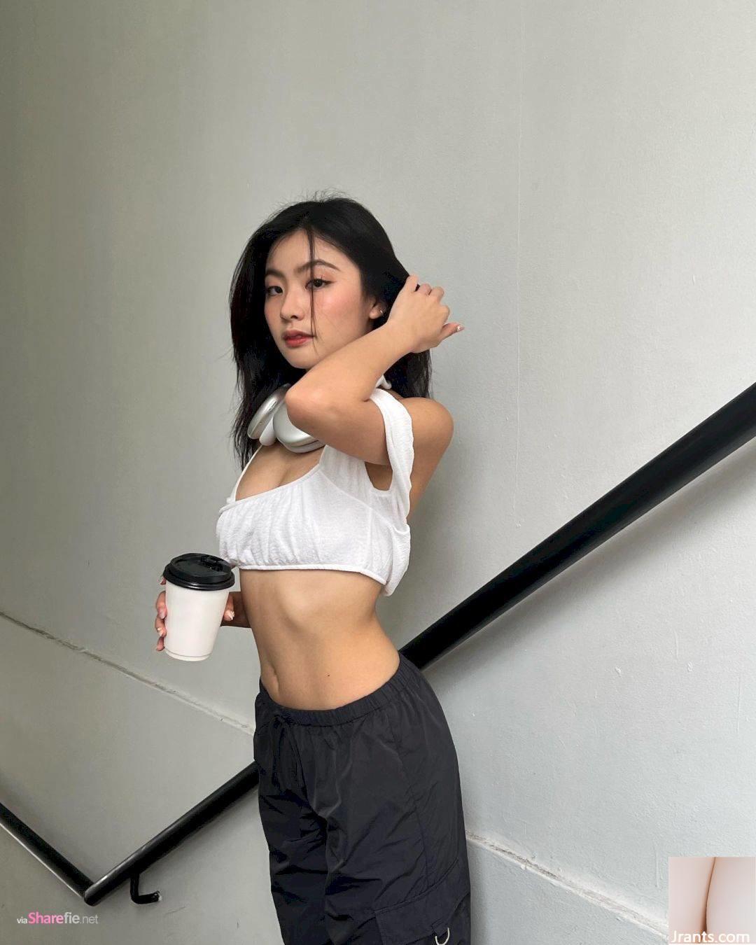 Cô gái xinh đẹp Nicole chụp ảnh nghiêng khi leo núi, dáng người rất quyến rũ - Ảnh 7