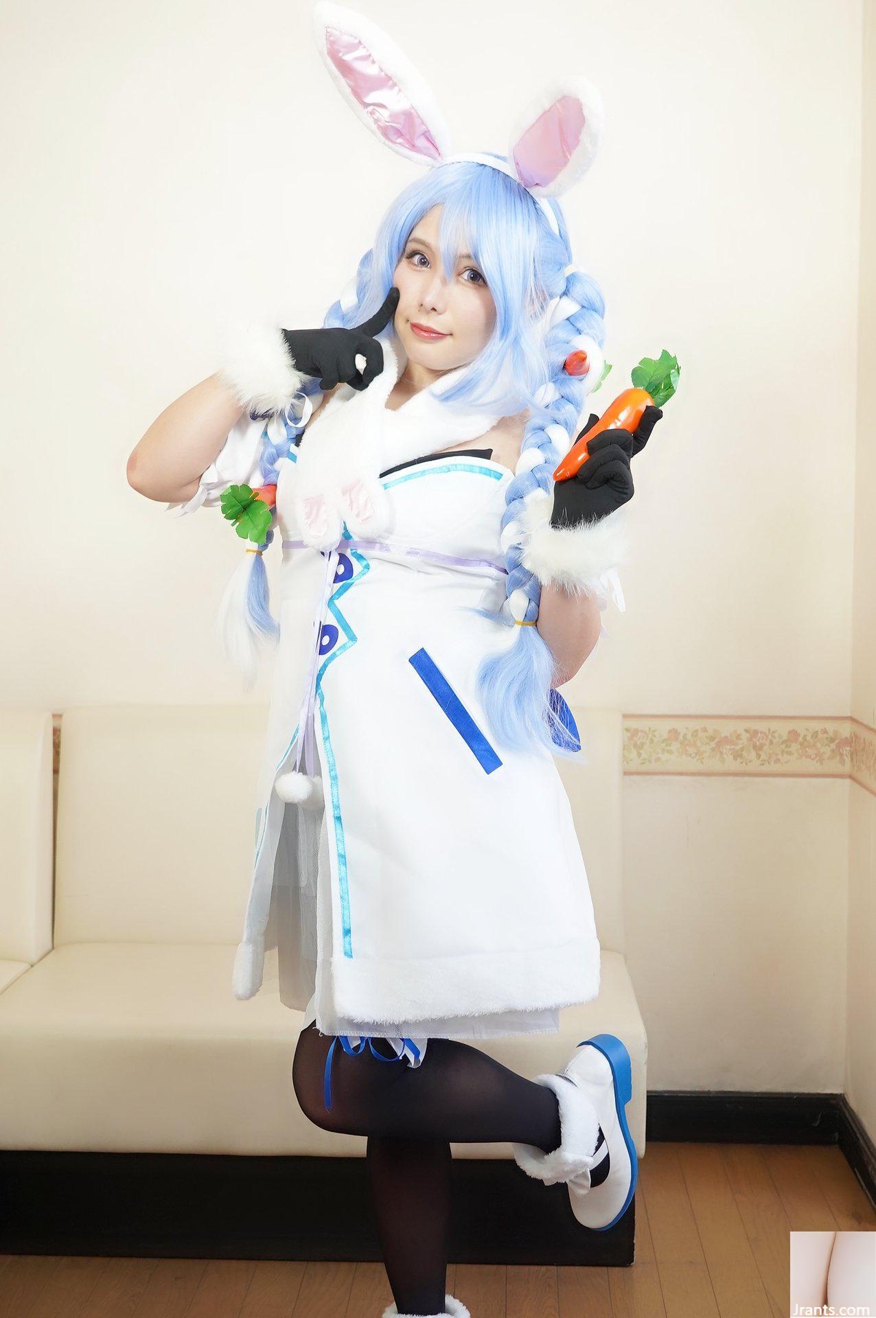 Double Big Breasts Nuruteka Oil Covered Harem 3P Sex (Ho〇 Live Hojo Marin & Usada Pekora) - Ảnh 15