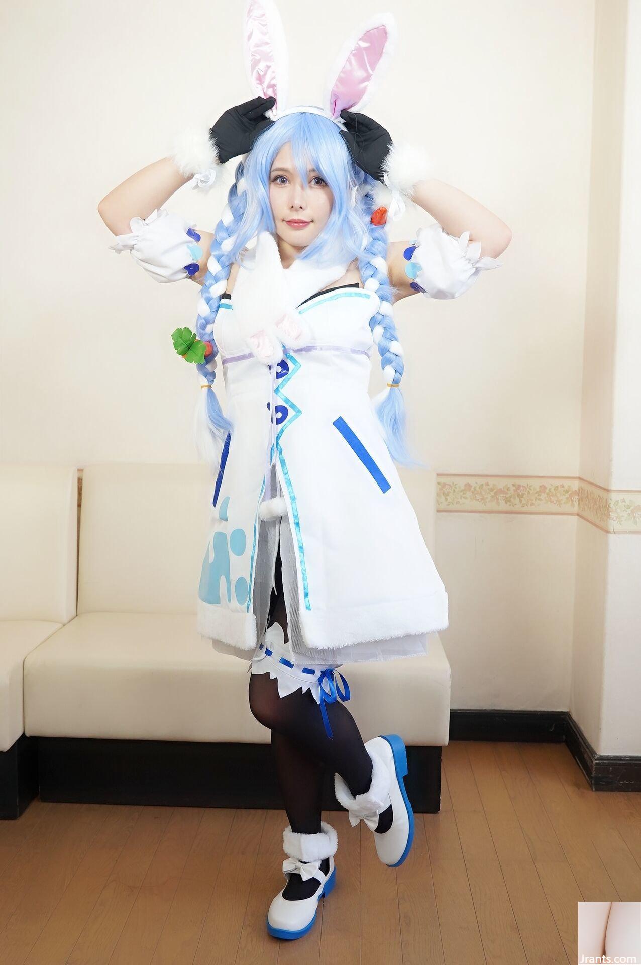 Double Big Breasts Nuruteka Oil Covered Harem 3P Sex (Ho〇 Live Hojo Marin & Usada Pekora) - Ảnh 16