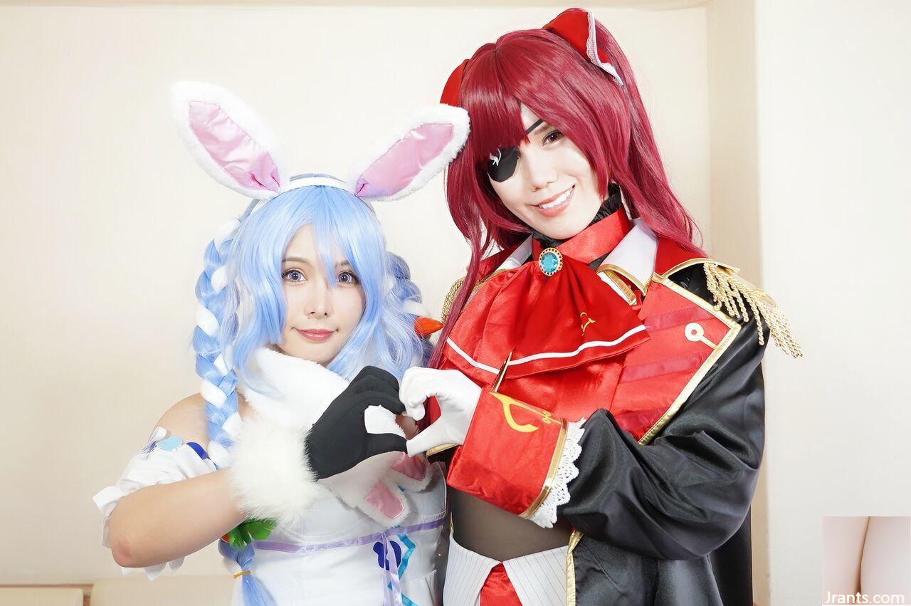 Double Big Breasts Nuruteka Oil Covered Harem 3P Sex (Ho〇 Live Hojo Marin & Usada Pekora) - Ảnh 7