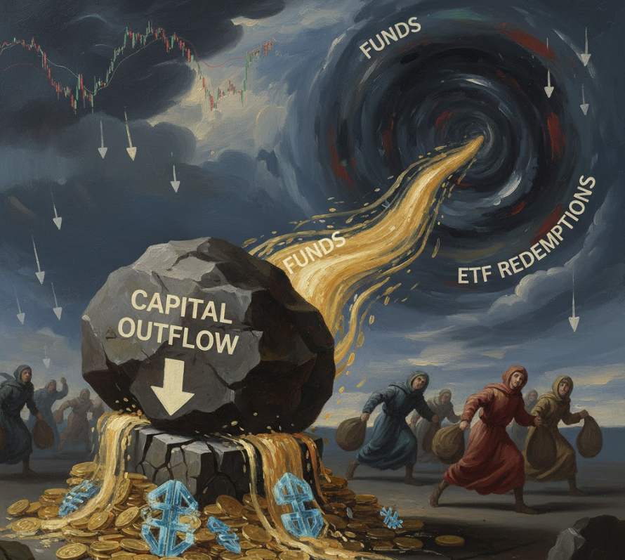 Dòng tiền rút mạnh khỏi tài sản số, Bitcoin và Ethereum dẫn đầu xu hướng