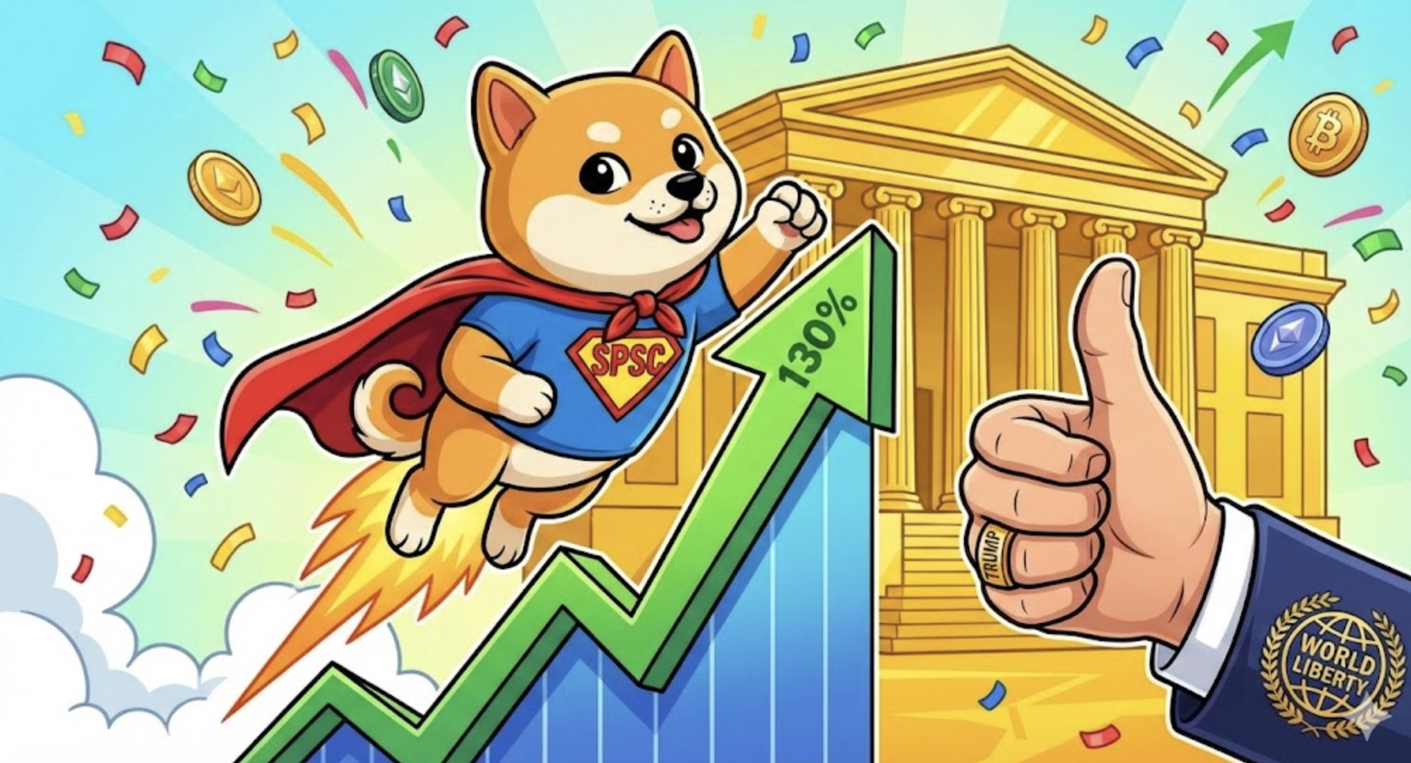Memecoin SPSC tăng vọt 150% sau cú tweet quảng bá từ World Liberty nhà Trump