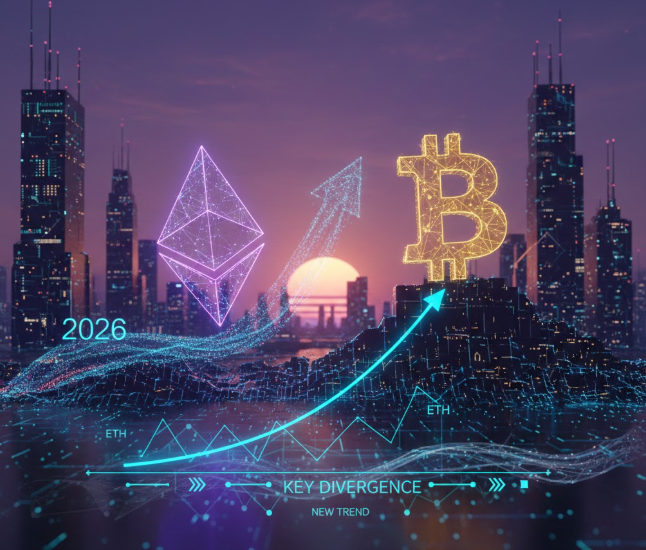 Ethereum có thể vượt Bitcoin năm 2026? Dấu hiệu phân kỳ quan trọng hé lộ xu hướng mới