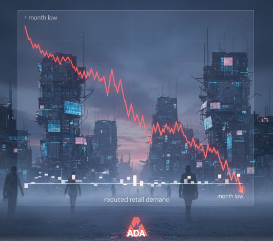 Cardano (ADA) lao dốc xuống đáy tháng giữa bối cảnh nhu cầu bán lẻ giảm sút