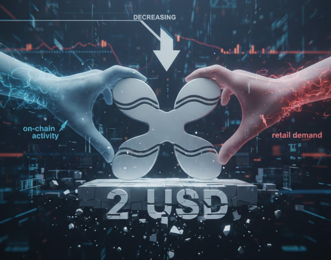 XRP vật lộn giữ trên 2 USD khi hoạt động on-chain và nhu cầu bán lẻ giảm