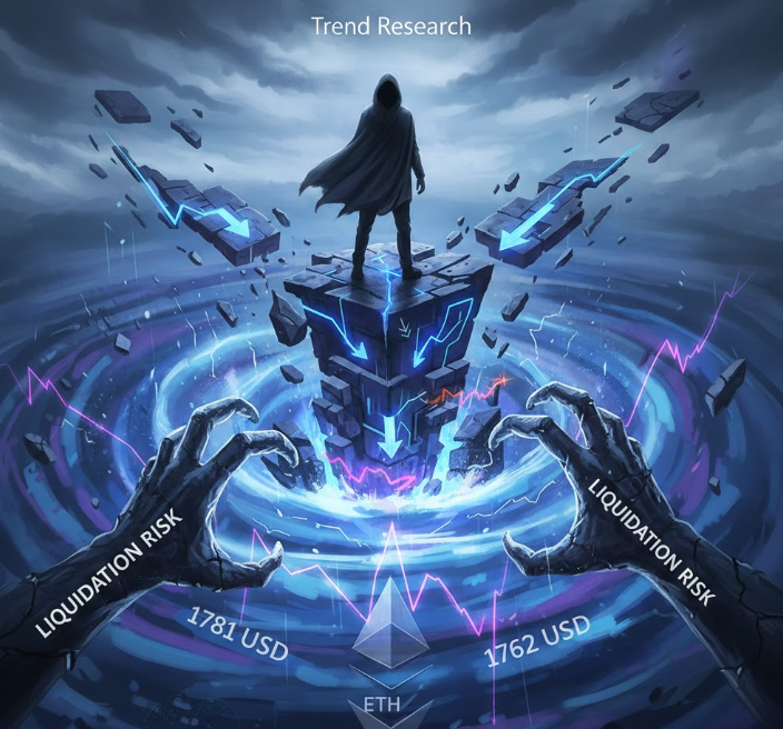 Trend Research đối mặt nguy cơ bị thanh lý ETH ở vùng 1.781 USD–1.862 USD
