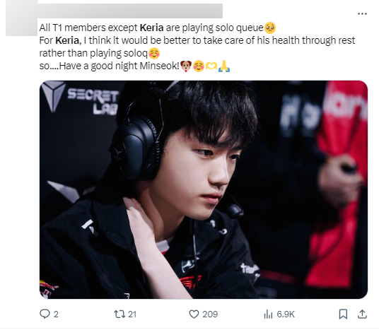 Keria vắng mặt trong buổi leo rank gần nhất của dàn sao T1 và fan đang vô cùng lo lắng