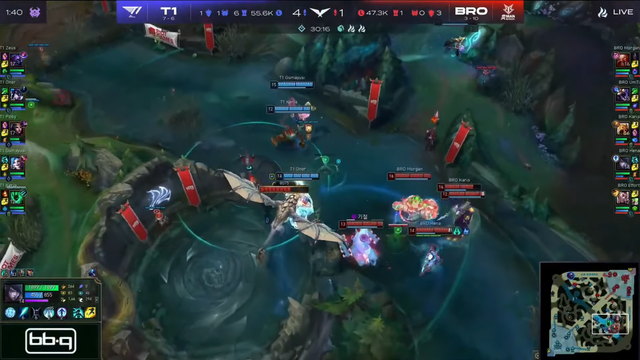 T1 dẫn trước hơn 8k tiền nhưng vẫn giao tranh thua và mất Rồng