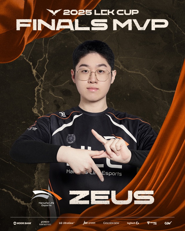 Zeus được bầu làm FMVP của LCK Cup 2025 Zeus được bầu làm FMVP của LCK Cup 2025