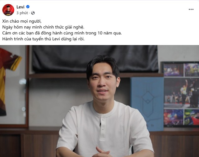 Levi chính thức thông báo giải nghệ