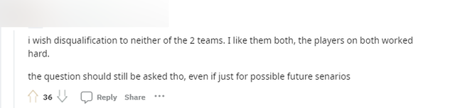 Có ý kiến đề nghị loại luôn cả hai đội và có những luật rõ hơn cho các trường hợp tương tự trong tương lai