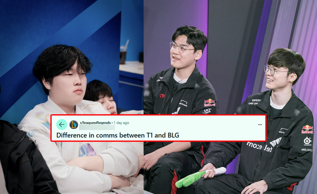 Một bài đăng trên Reddit về vấn đề khác nhau trong giao tiếp giữa các tuyển thủ thuộc hai đội T1 và BLG