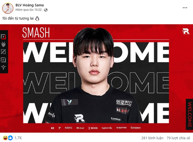 Nam BLV đăng bức ảnh chế Smash trong màu áo KT Nam BLV đăng bức ảnh chế Smash trong màu áo KT