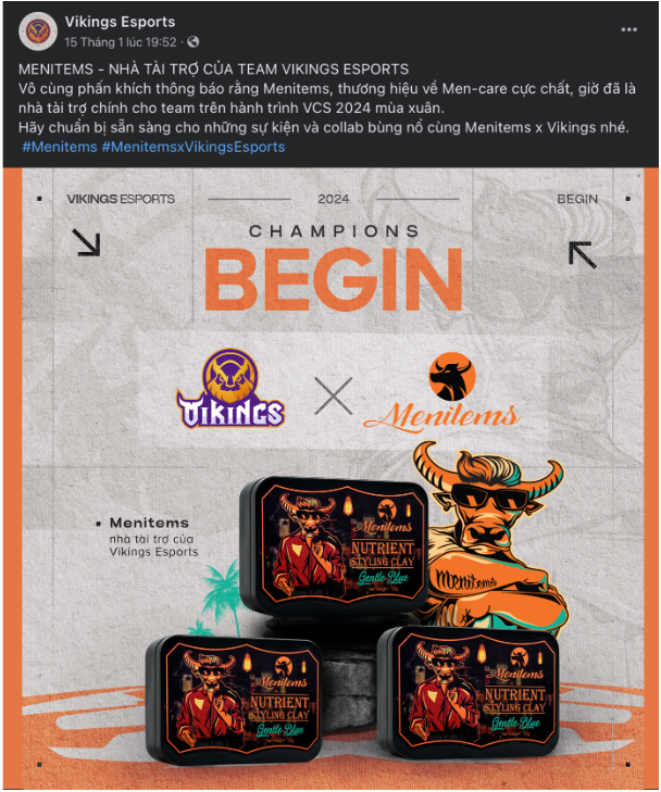 Menitems – Nhà tài trợ chính thức của Vikings Esports ở mùa giải VCS 2024 - Ảnh 1.