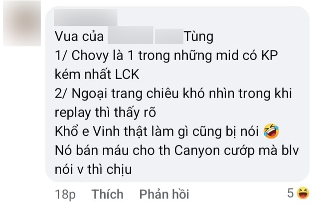 Và anh bị fan Gen.G cũng như fan Chovy 