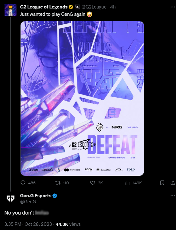 Dùng Gen.G để bào chữa cho thất bại xấu hổ, G2 ngay lập tức bị đối phương đáp trả phũ phàng - Ảnh 3.