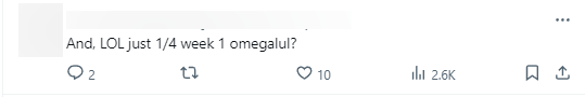 "Và rồi LMHT chỉ có 1/4 của tuần 1?"