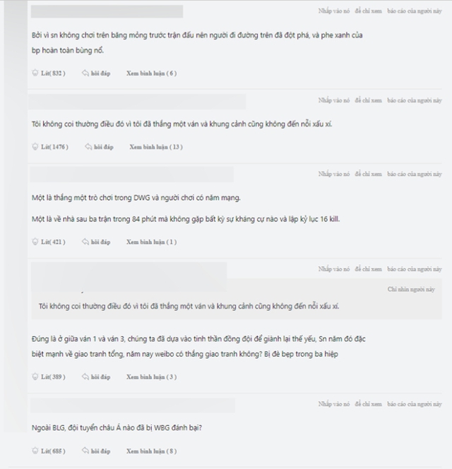 Khán giả LPL chỉ trích WBG khi nhắc đến SN