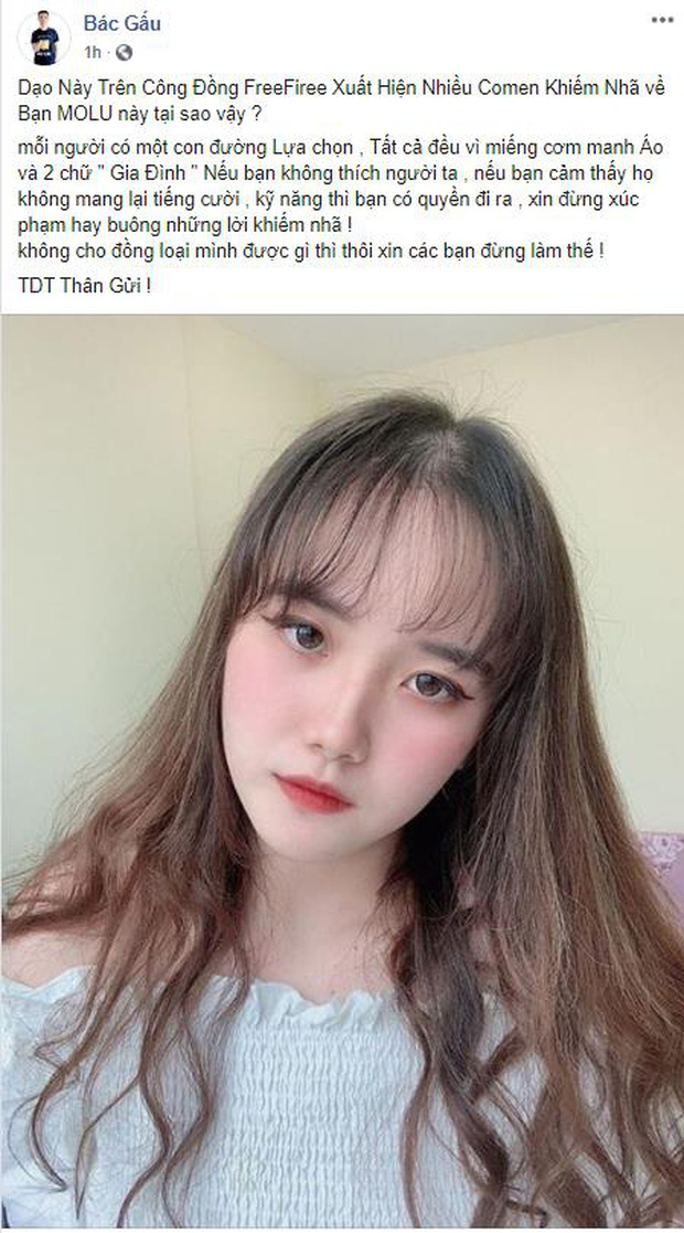 Cộng đồng tẩy chay, đả kích nữ streamer Mollu TV dữ dội, Bác Gấu Gaming lên tiếng bảo vệ! - Ảnh 1.