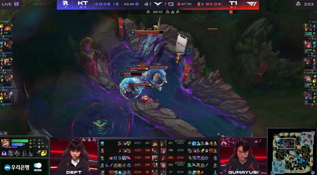 ...T1 luôn là đội thắng giao tranh nhưng Faker là tuyển thủ duy nhất bị hạ và đều diễn ra xung quanh Baron ...T1 luôn là đội thắng giao tranh nhưng Faker là tuyển thủ duy nhất bị hạ và đều diễn ra xung quanh Baron