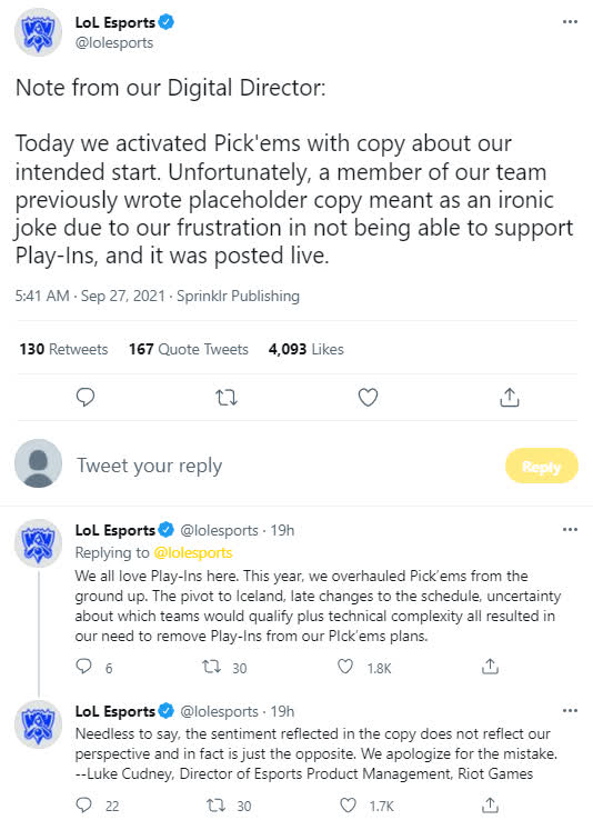 Riot lên tiếng giải thích nghi vấn xem thường vòng Play-in, cộng đồng càng bức xúc hơn vì chỉ biết đổ thừa - Ảnh 3.
