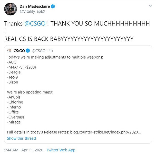 Các game thủ chuyên nghiệp nói gì về bản cập nhật mới nhất của CS:GO? - Ảnh 3. Các game thủ chuyên nghiệp nói gì về bản cập nhật mới nhất của CS:GO? - Ảnh 3.