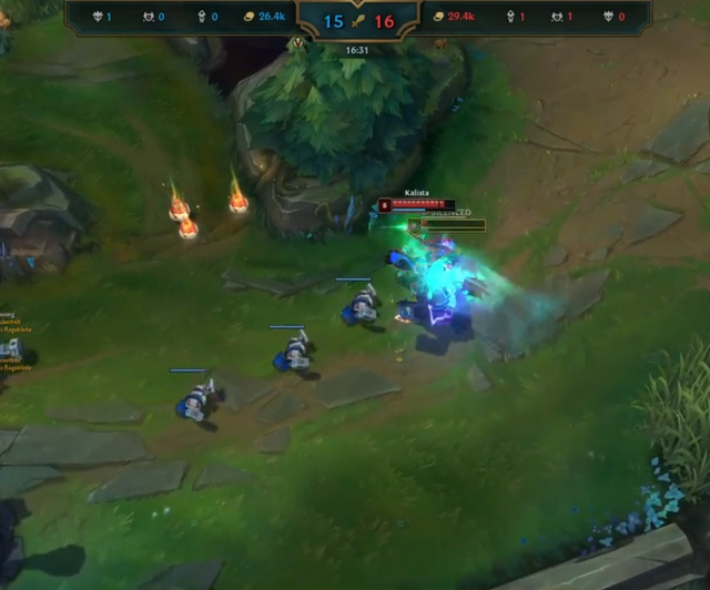 Khi nội tại của Sion gần hết thì Kalista sử dụng chiêu cuối - Định Mệnh Vẫy Gọi Khi nội tại của Sion gần hết thì Kalista sử dụng chiêu cuối - Định Mệnh Vẫy Gọi