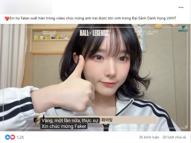 Có nơi gọi cô là em họ của Faker