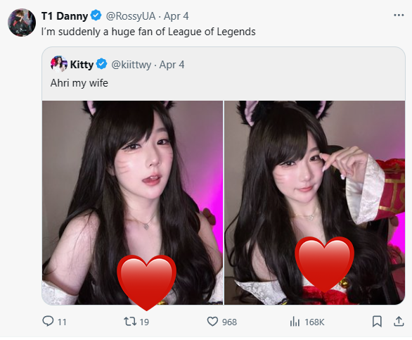 Danny của đội VALORANT T1 cũng "muốn trở thành fan cứng LMHT" sau màn hóa thân của Kitty