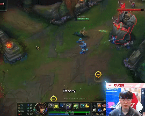 Phản xạ "thần sầu" chỉ trong 1 giây của Faker - nguồn: Twitter