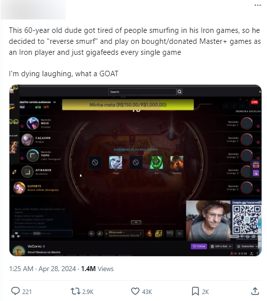 Liên tục gặp "smurf" trong rank Sắt, game thủ 60 tuổi phản kháng "sâu cay" nhưng được tán thưởng nhiệt liệt - Ảnh 3.