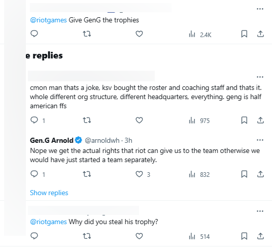 Nhiều khán giả vẫn tranh cãi xung quanh các phát biểu của vị COO bên Gen.G