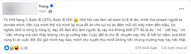 Vị HLV này còn có bài đăng hướng dư luận chỉ trích học trò cũ
