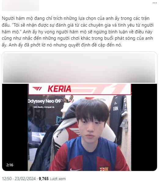 Keria cho biết bản thân bị chỉ trích rất nhiều vì những lựa chọn đột biến với T1